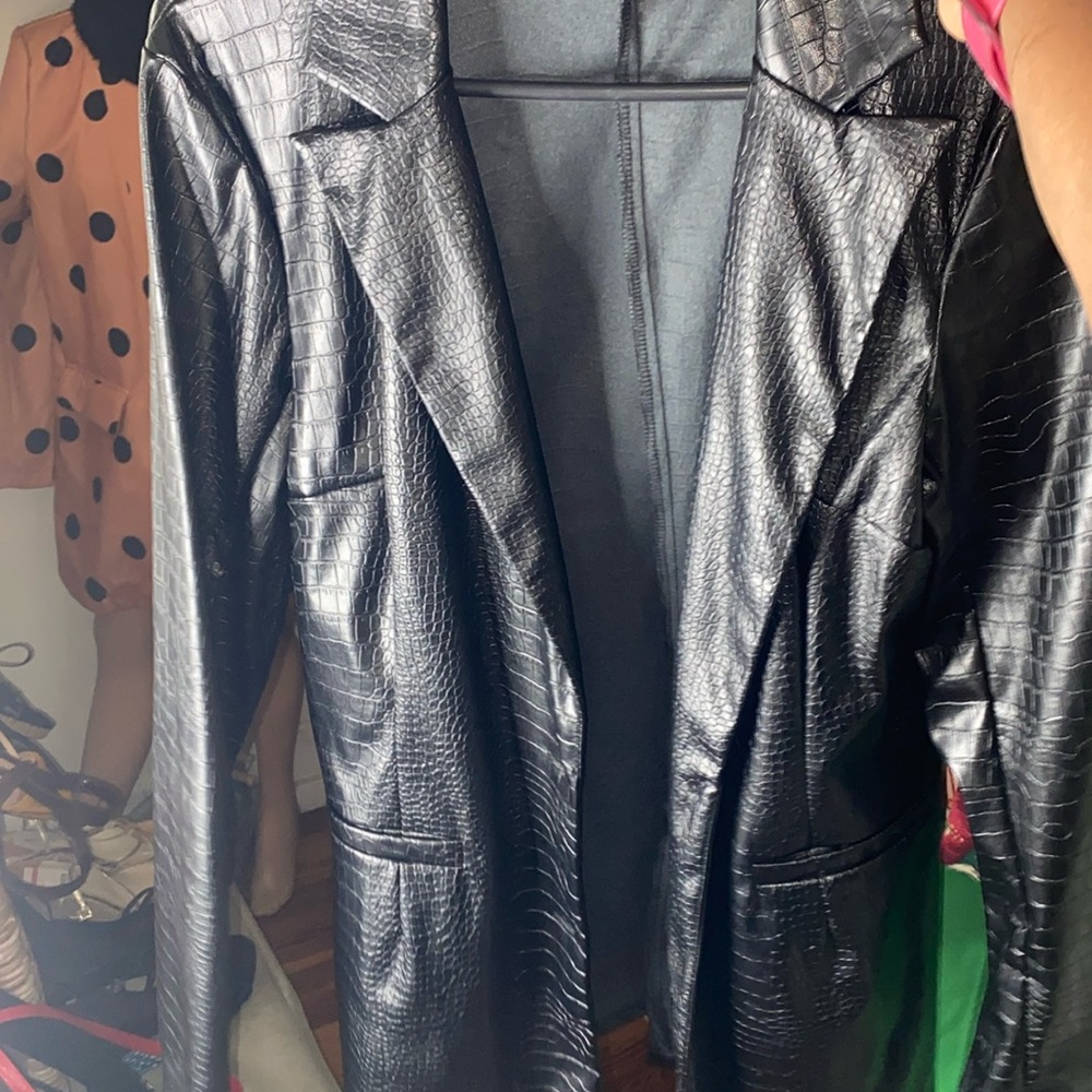 Pretty Little things leather Croc print Blazer